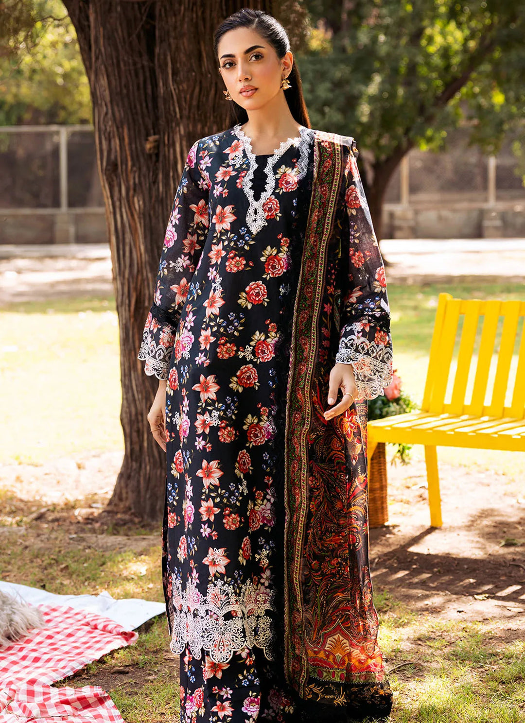 Fiona Pret Chikankari Lawn 3 Piece Suit Papavero