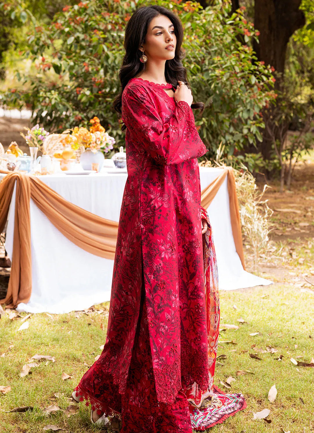 Fiona Pret Chikankari Lawn 3 Piece Suit Rosa