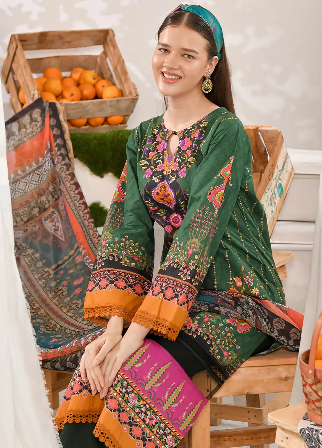 Fiona Pret Printed Lawn 2 Piece Suit Robe