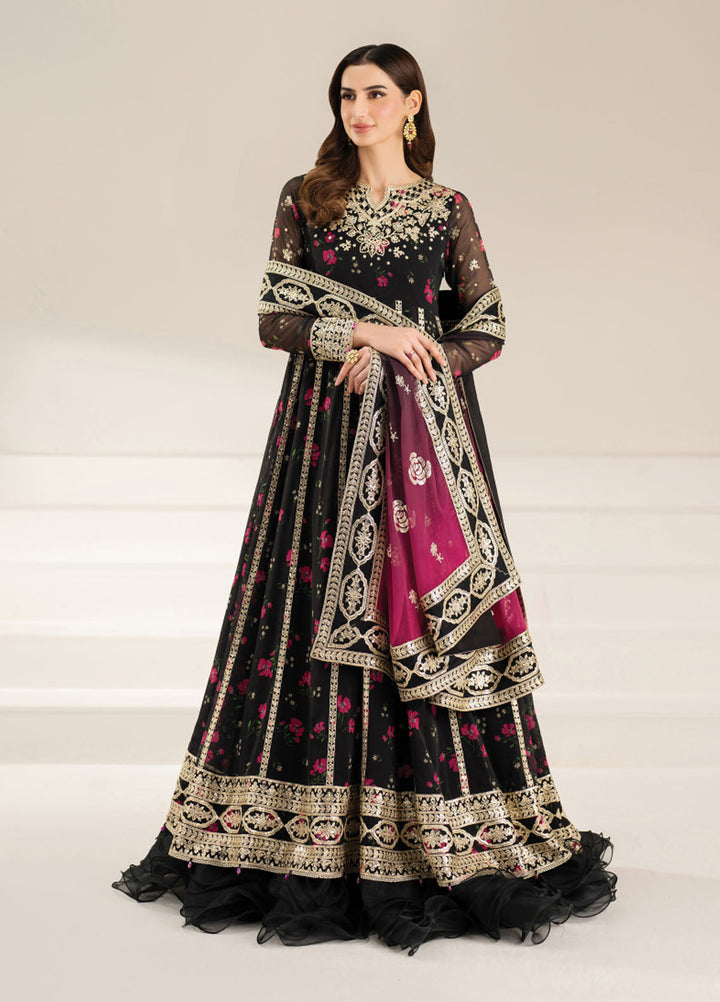 Fiorella by Farasha Embroidered Chiffon Suits Unstitched 3 Piece FSH25FF D-04 Fuchsia Night - Formals Collection