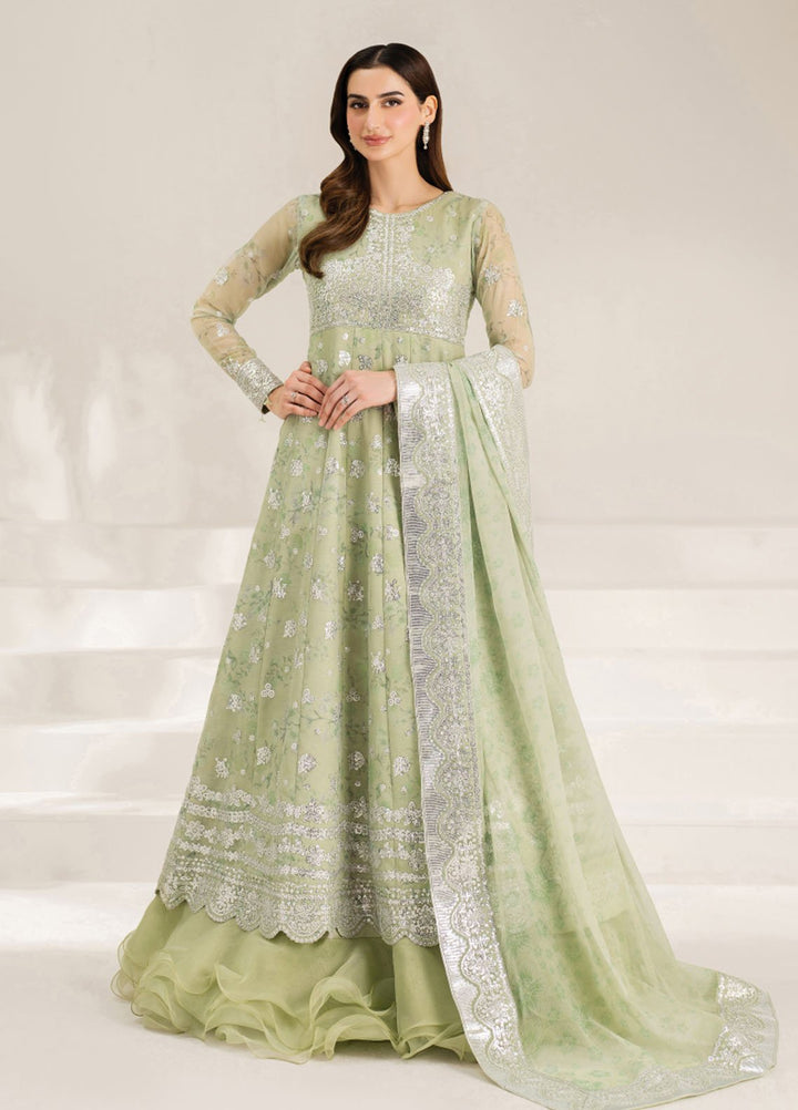 Fiorella by Farasha Embroidered Chiffon Suits Unstitched 3 Piece FSH25FF D-08 Sage Sparkle - Formals Collection