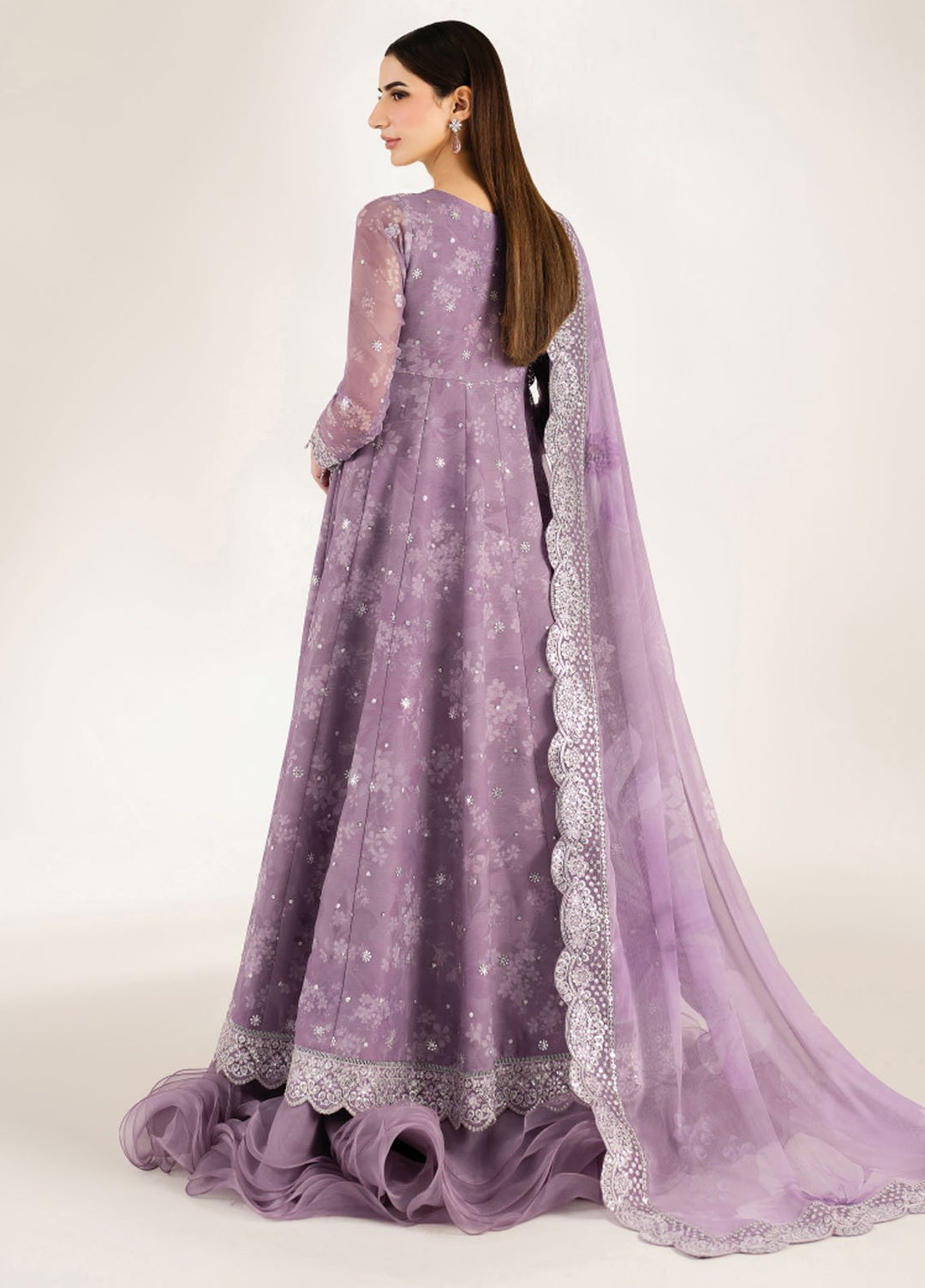 Fiorella by Farasha Embroidered Chiffon Suits Unstitched 3 Piece FSH25FF D-10 Violet Dream - Formals Collection