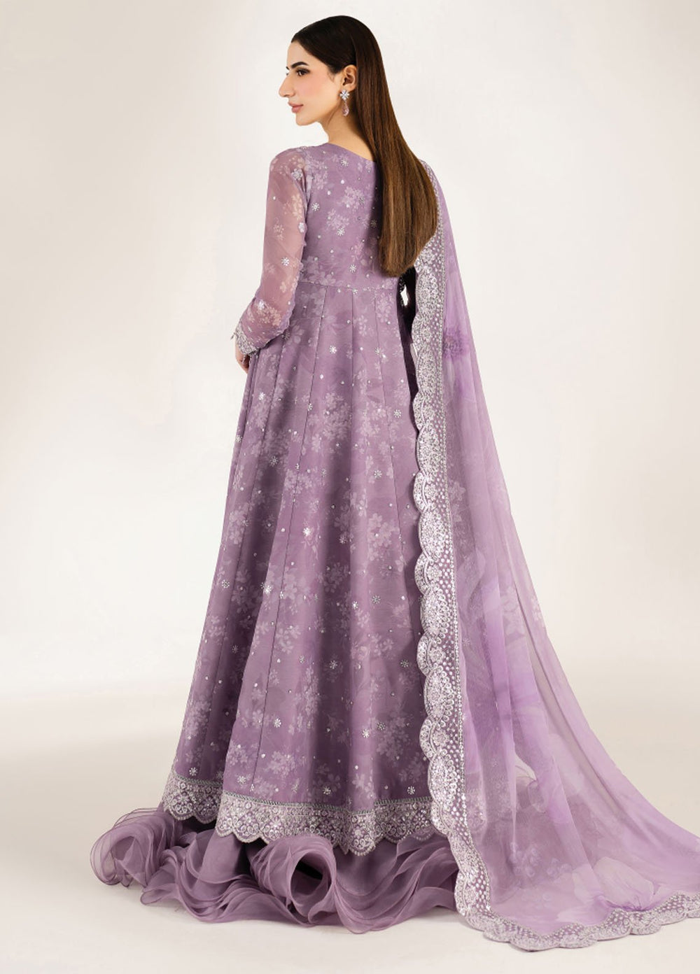 Fiorella by Farasha Embroidered Chiffon Suits Unstitched 3 Piece FSH25FF D-10 Violet Dream - Formals Collection