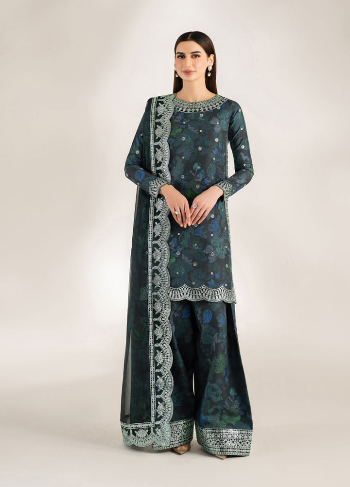 Fiorella by Farasha Embroidered Raw Silk Suits Unstitched 3 Piece FSH25FF D-01 Alora Charm - Formals Collection