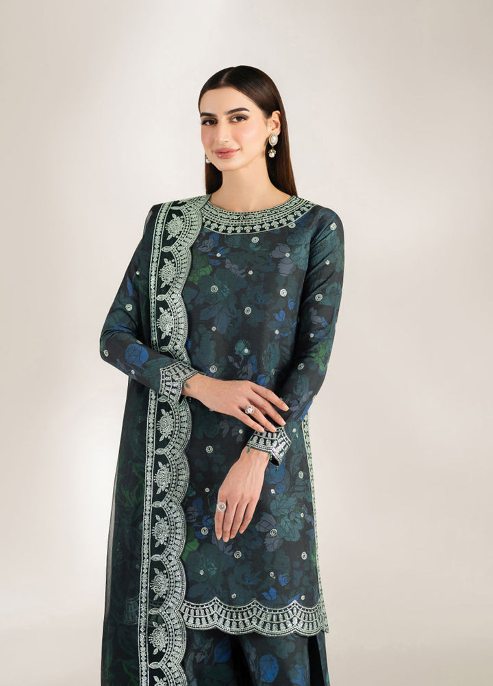 Fiorella by Farasha Embroidered Raw Silk Suits Unstitched 3 Piece FSH25FF D-01 Alora Charm - Formals Collection