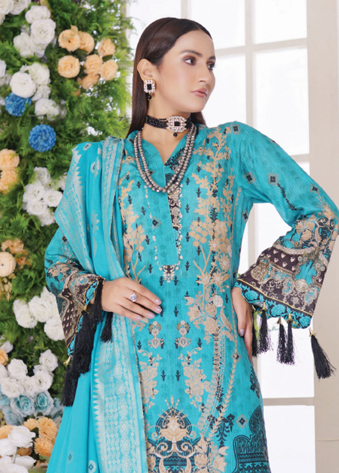 Firdous Fashion Printed Lawn Suits Unstitched 3 Piece FF24L F-01 Bunflow - Summer Collection