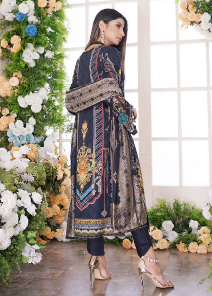 Firdous Fashion Printed Lawn Suits Unstitched 3 Piece FF24L F-02 Bleu De Grey - Summer Collection