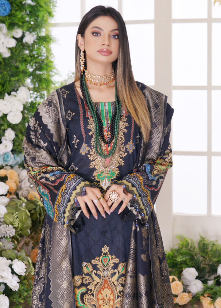 Firdous Fashion Printed Lawn Suits Unstitched 3 Piece FF24L F-02 Bleu De Grey - Summer Collection