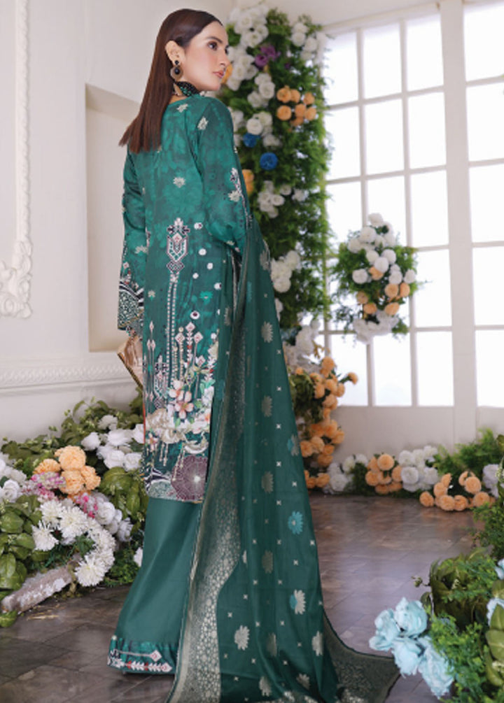 Firdous Fashion Printed Lawn Suits Unstitched 3 Piece FF24L F-03 Jade Green - Summer Collection