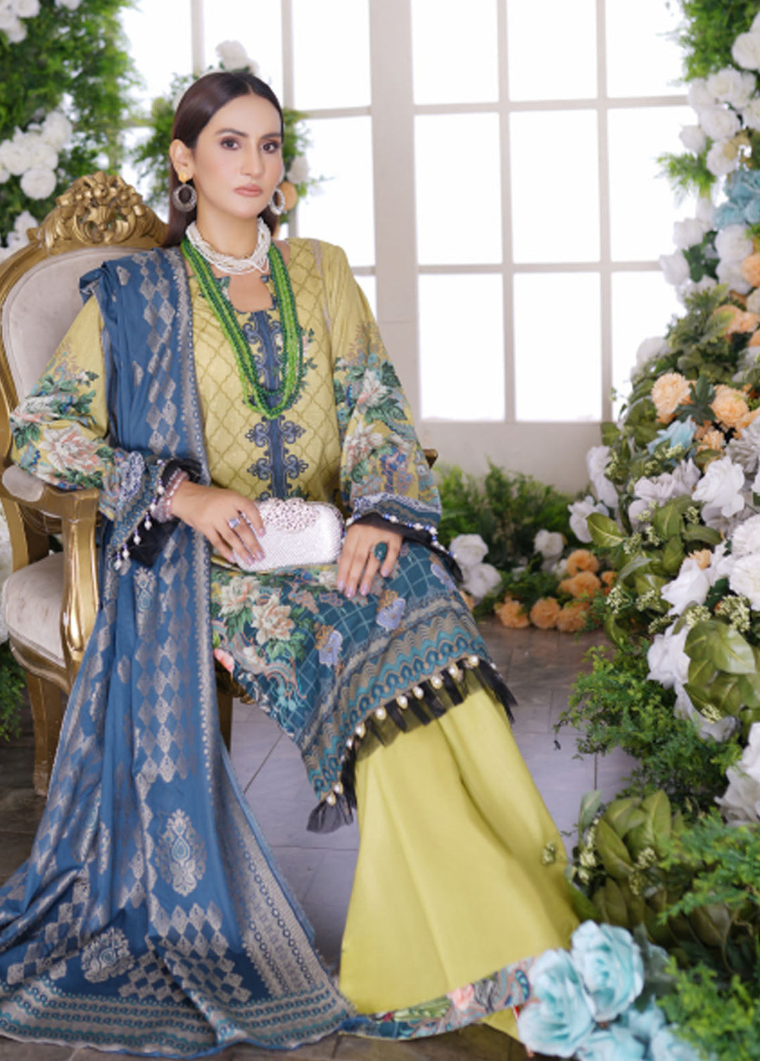 Firdous Fashion Printed Lawn Suits Unstitched 3 Piece FF24L F-06 Amber Dijon - Summer Collection