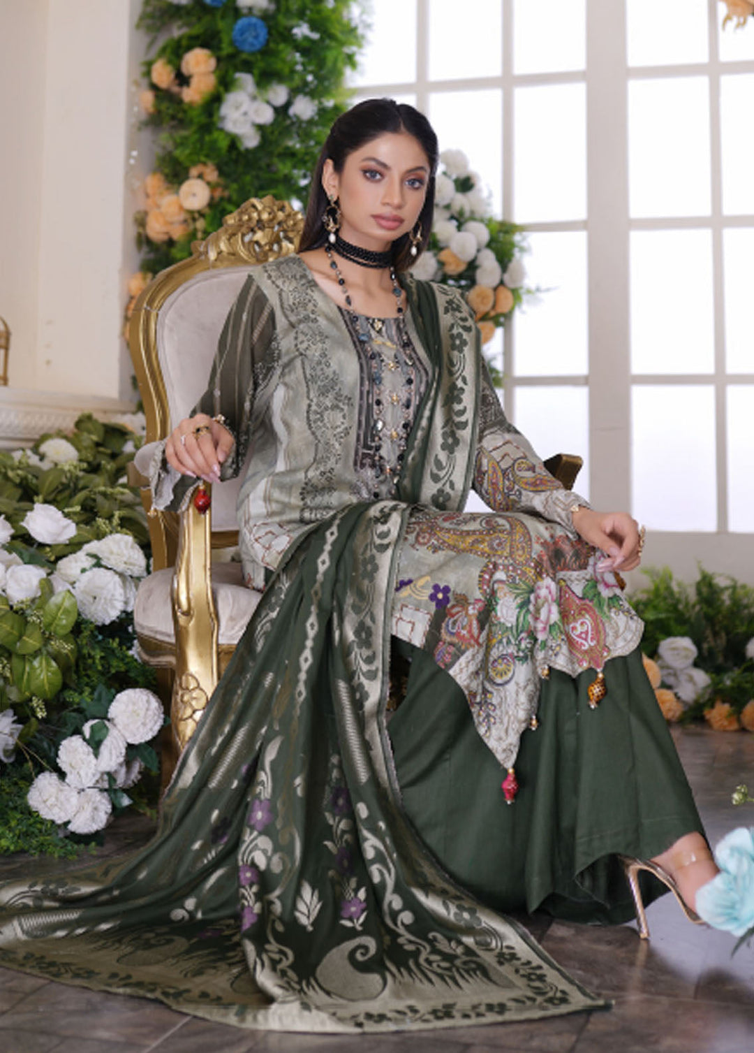 Firdous Fashion Printed Lawn Suits Unstitched 3 Piece FF24L F-07 Avan Plant - Summer Collection