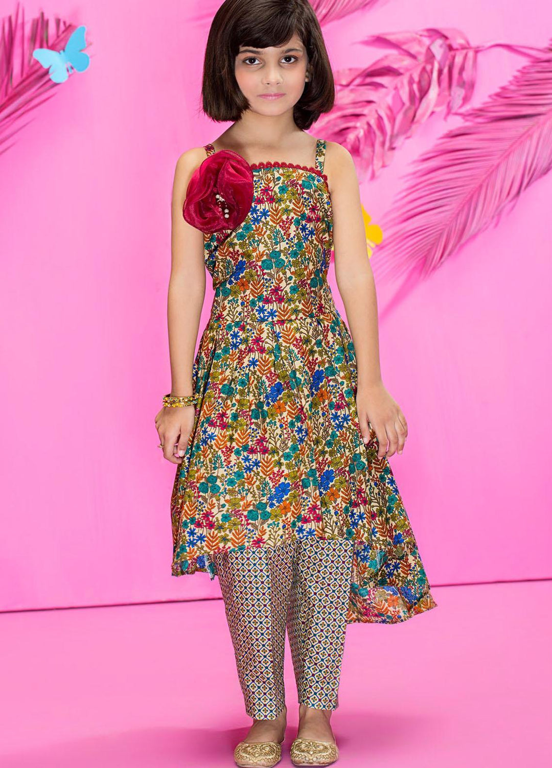 Five Star Classic Kids Cotton Printed Cambric Suits Unstitched 2 Piece FS21CK 701-B - Winter Collection