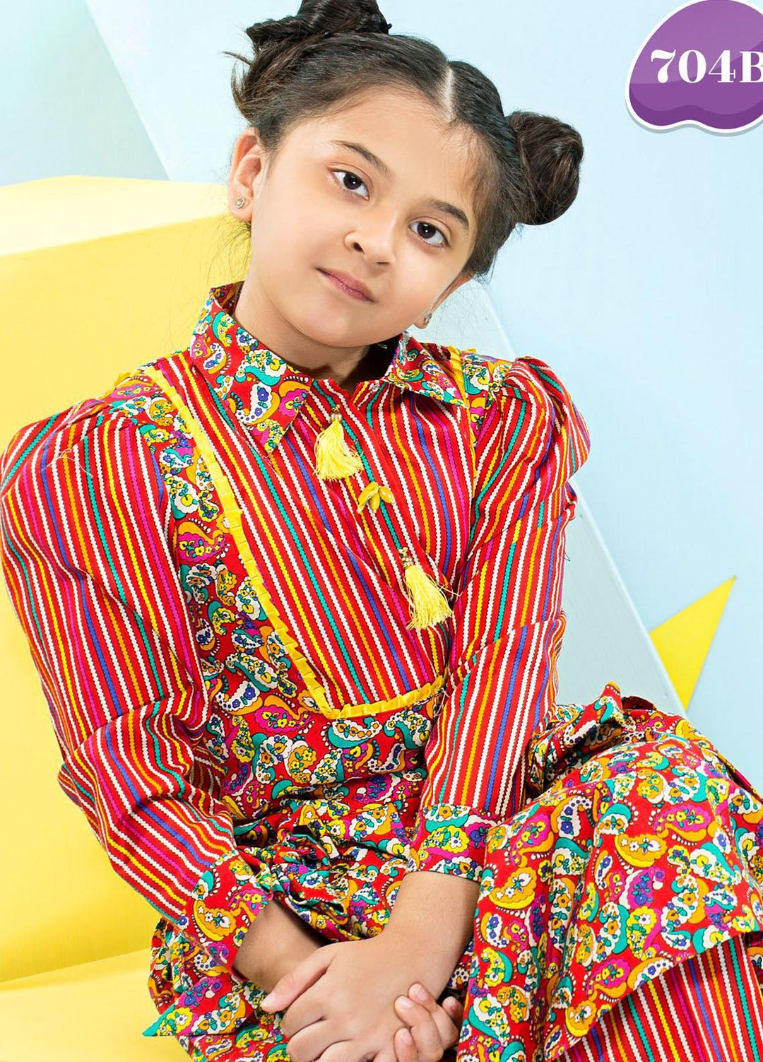 Five Star Classic Kids Cotton Printed Cambric Suits Unstitched 2 Piece FS21CK 704-B - Winter Collection