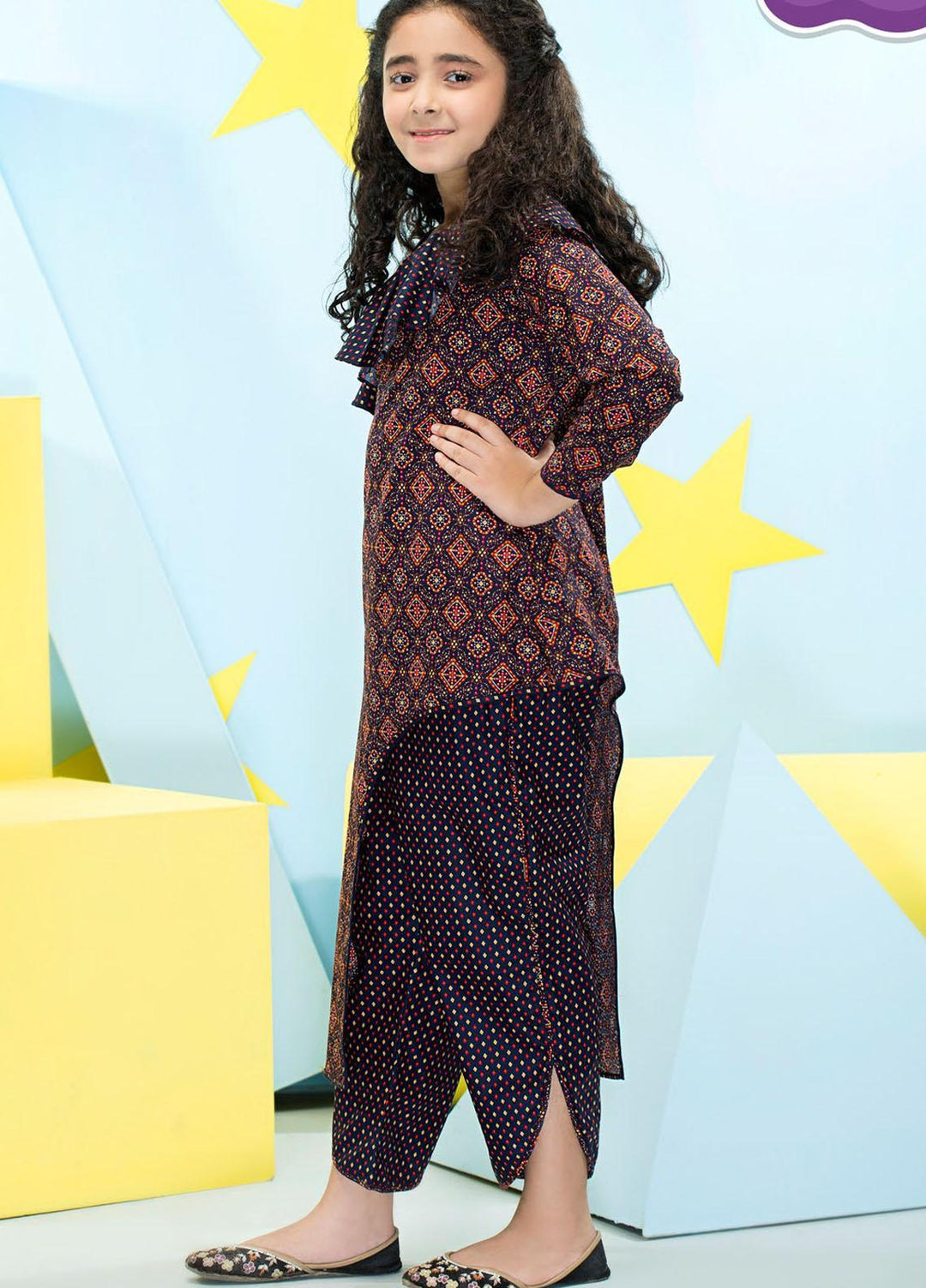 Five Star Classic Kids Cotton Printed Cambric Suits Unstitched 2 Piece FS21CK 711-B - Winter Collection