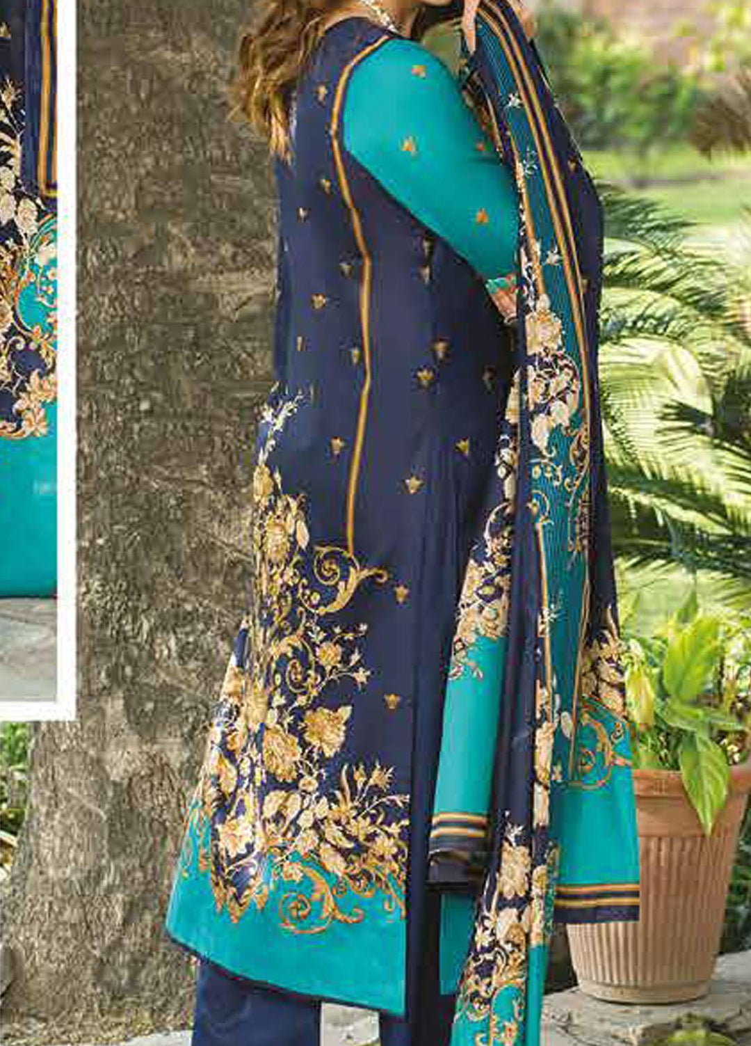 Five Star Printed Lawn Suits Unstitched 3 Piece FS22CL D-1301A - Summer Collection