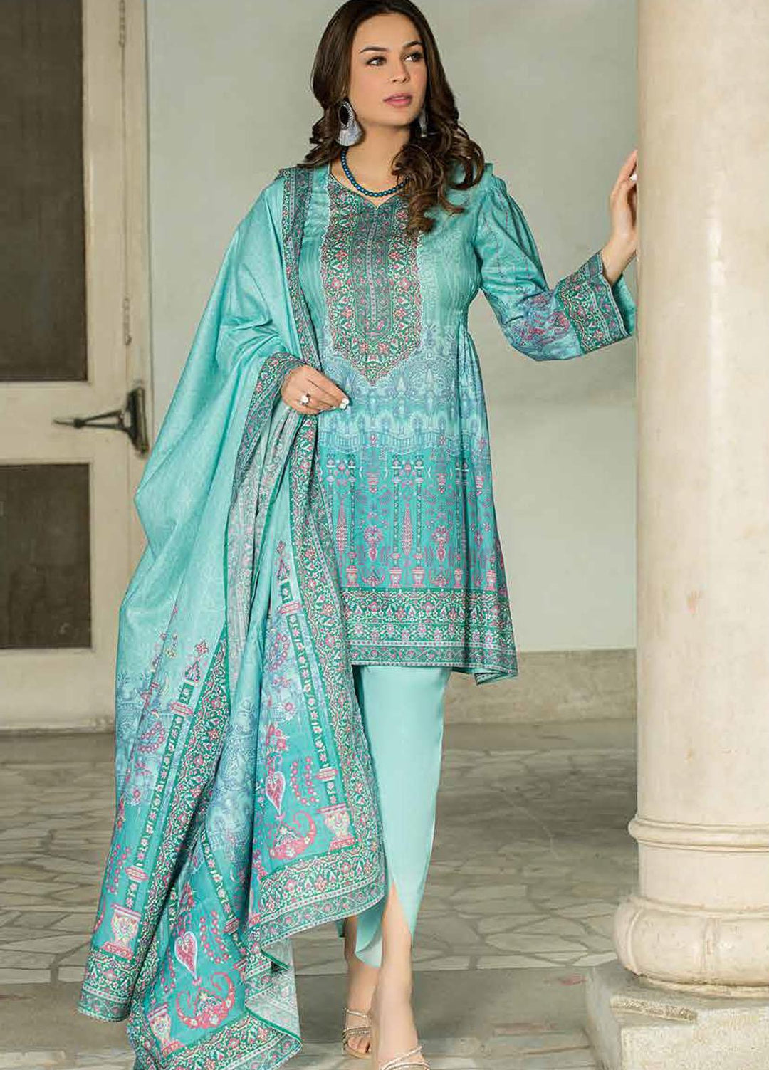 Five Star Printed Lawn Suits Unstitched 3 Piece FS22CL D-1308B - Summer Collection