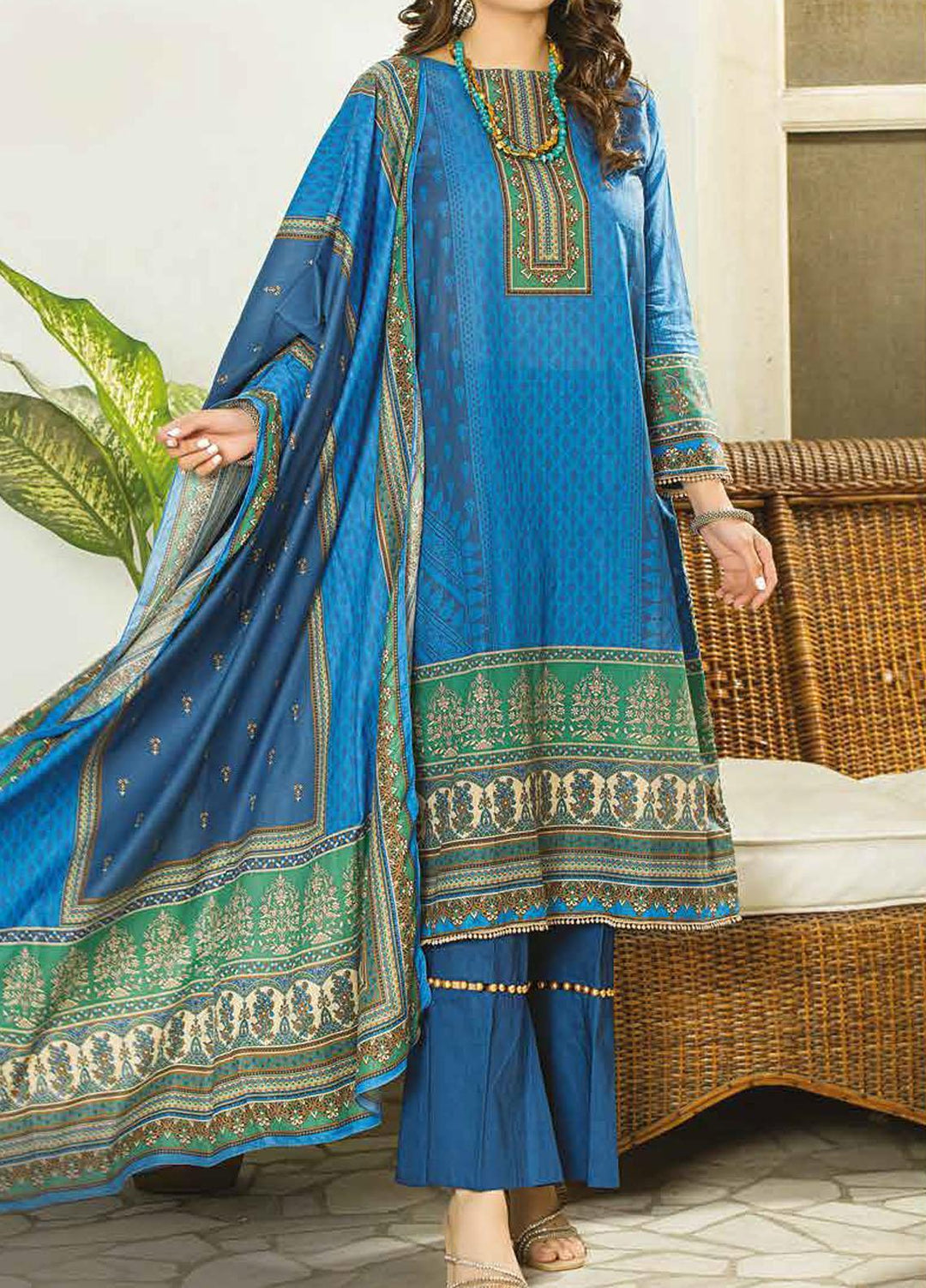 Five Star Printed Lawn Suits Unstitched 3 Piece FS22CL D-1313A - Summer Collection