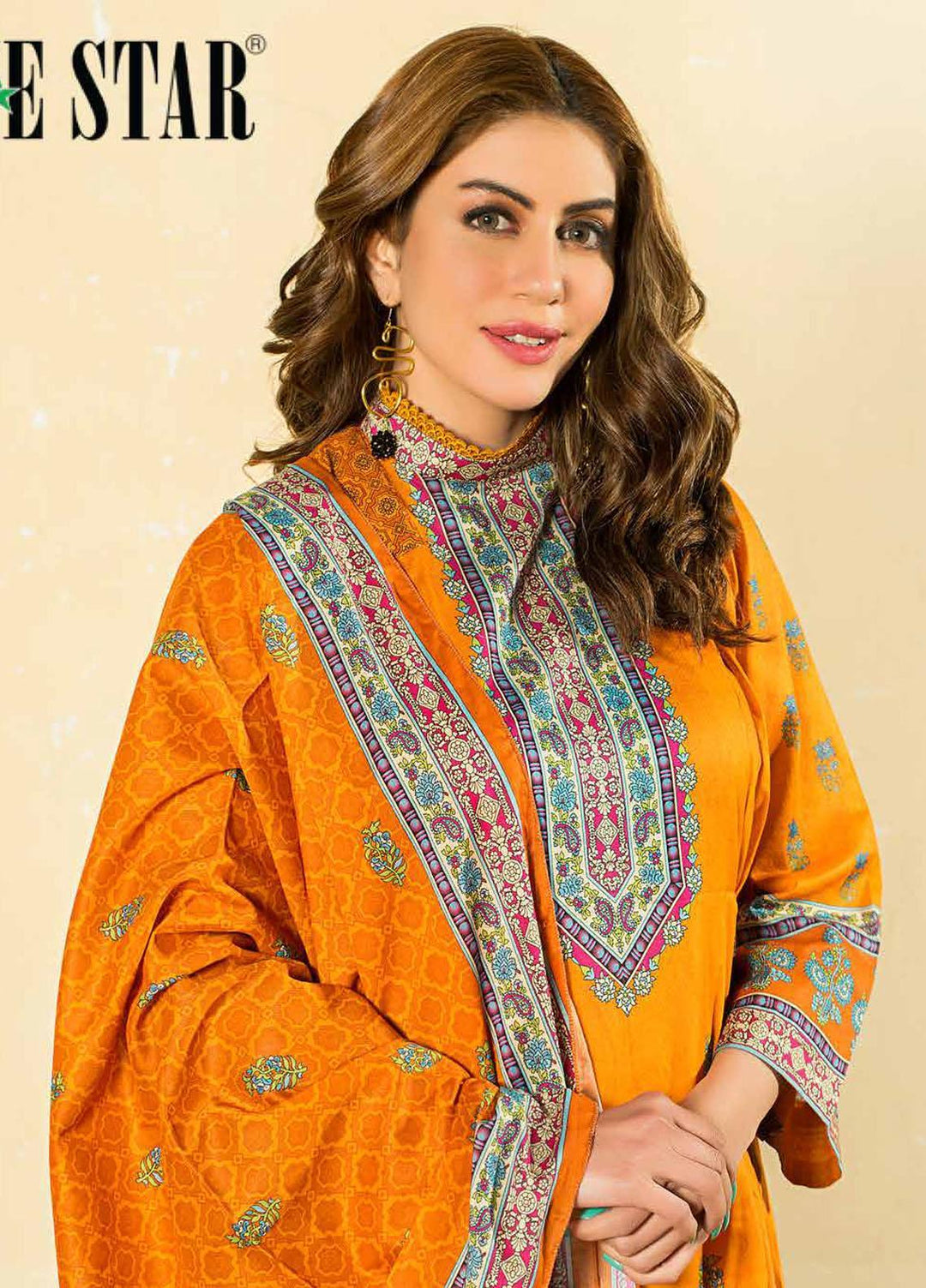 Five Star Printed Lawn Suits Unstitched 3 Piece FS22CL D-1314A - Summer Collection