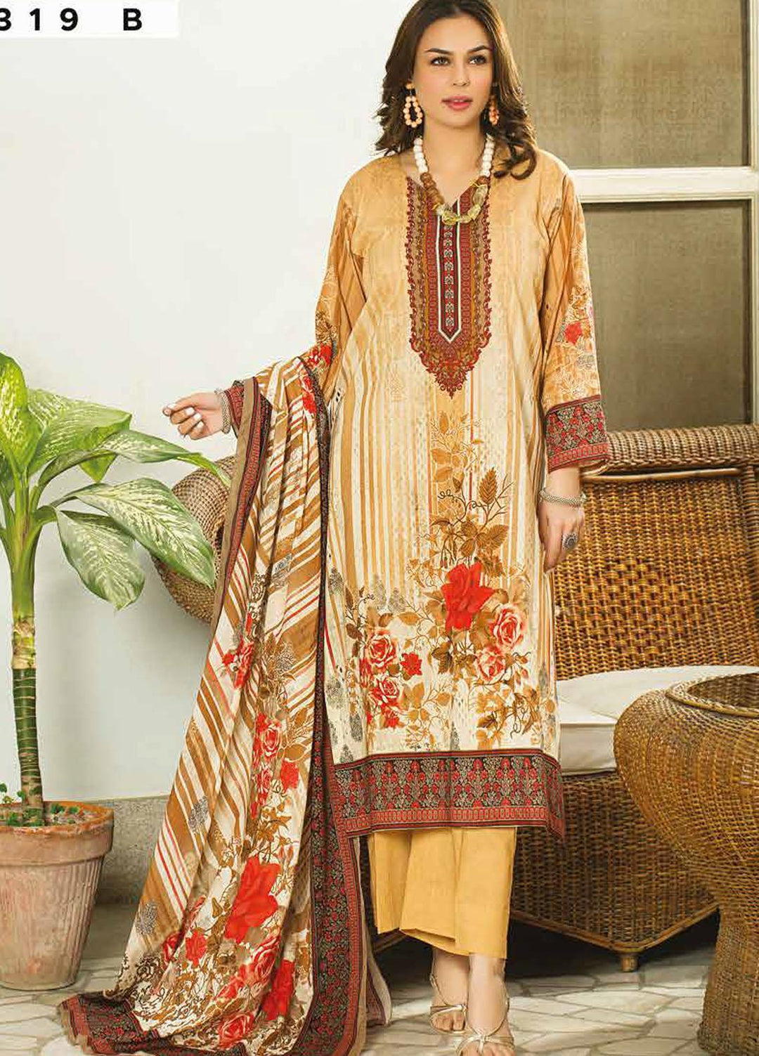 Five Star Printed Lawn Suits Unstitched 3 Piece FS22CL D-1319B - Summer Collection