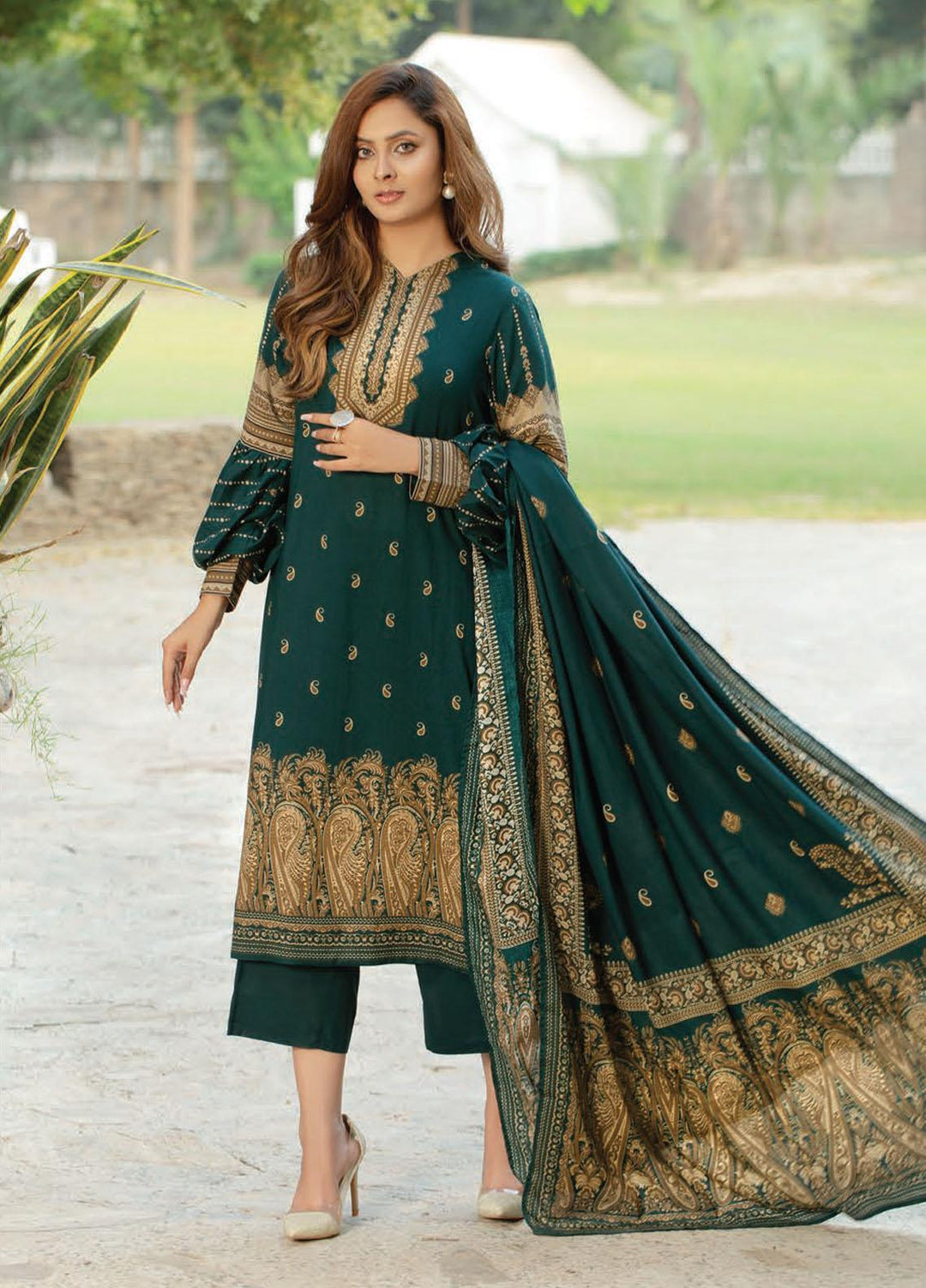 Five Star Printed Linen Suits Unstitched 3 Piece FS21CL D-191B - Winter Collection