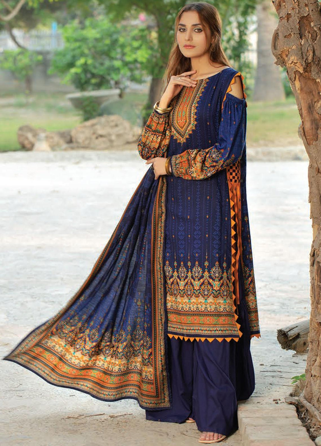 Five Star Printed Linen Suits Unstitched 3 Piece FS21CL D-192A - Winter Collection