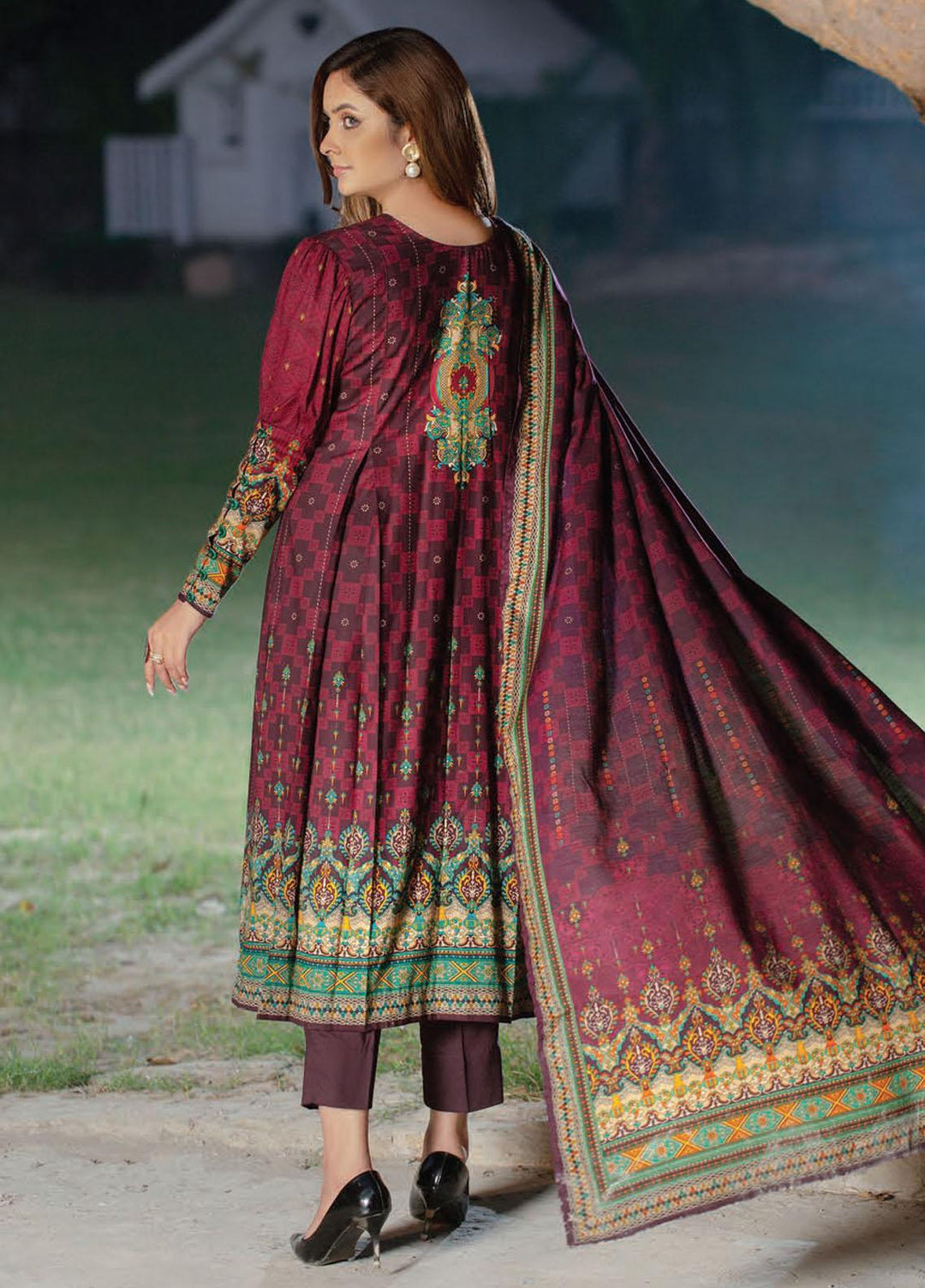 Five Star Printed Linen Suits Unstitched 3 Piece FS21CL D-192B - Winter Collection