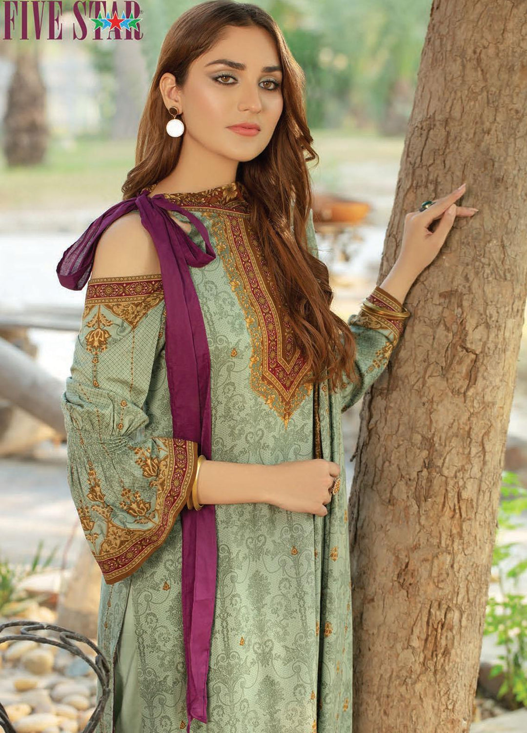 Five Star Printed Linen Suits Unstitched 3 Piece FS21CL D-193A - Winter Collection