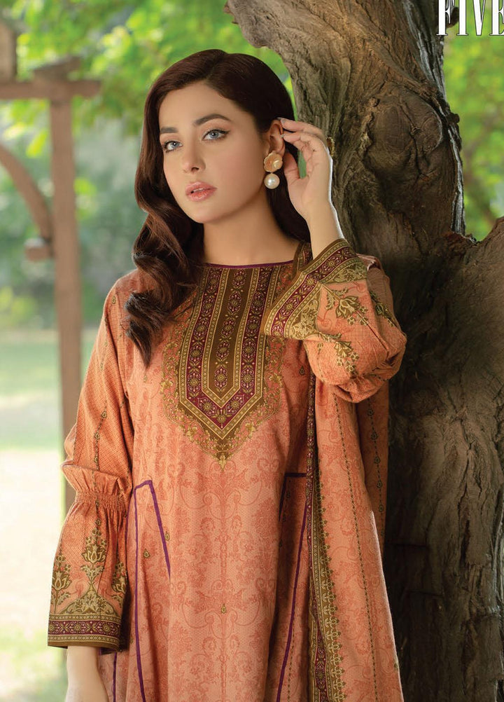 Five Star Printed Linen Suits Unstitched 3 Piece FS21CL D-193B - Winter Collection