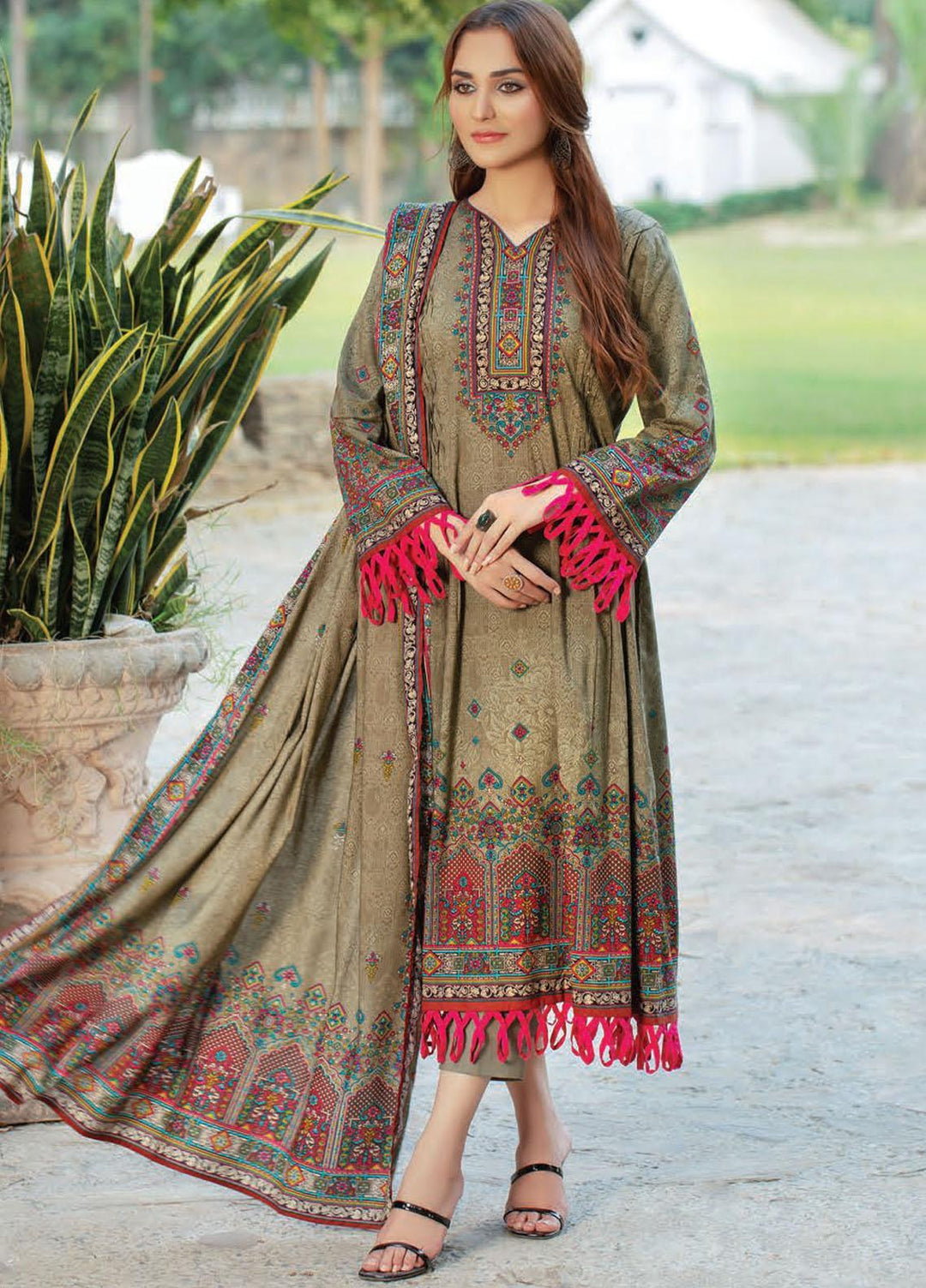 Five Star Printed Linen Suits Unstitched 3 Piece FS21CL D-195A - Winter Collection