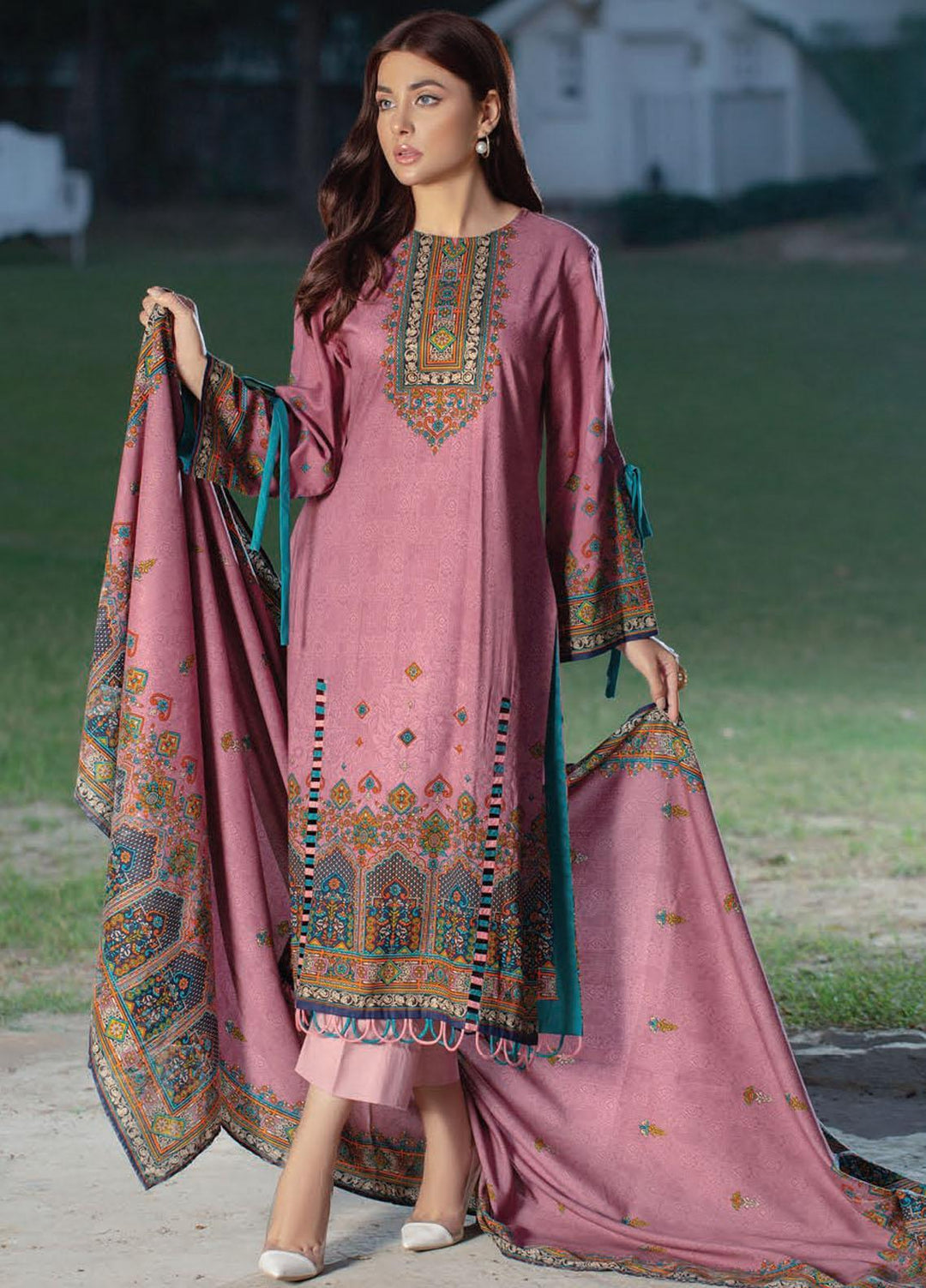 Five Star Printed Linen Suits Unstitched 3 Piece FS21CL D-195B - Winter Collection