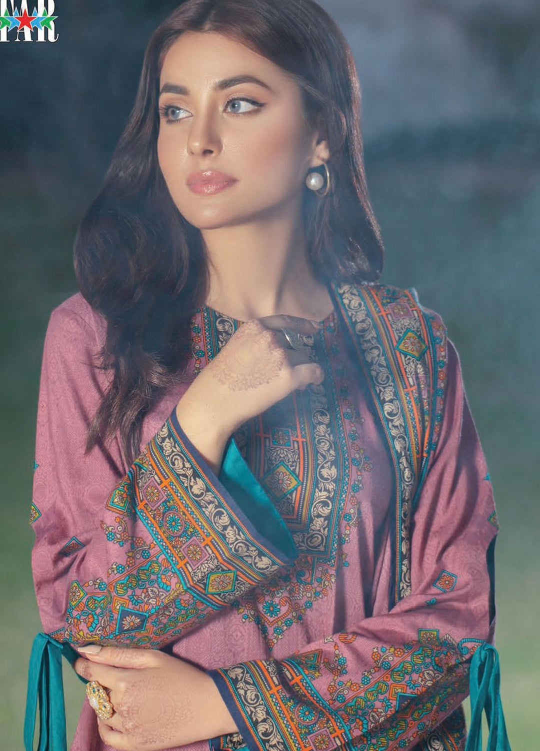 Five Star Printed Linen Suits Unstitched 3 Piece FS21CL D-195B - Winter Collection