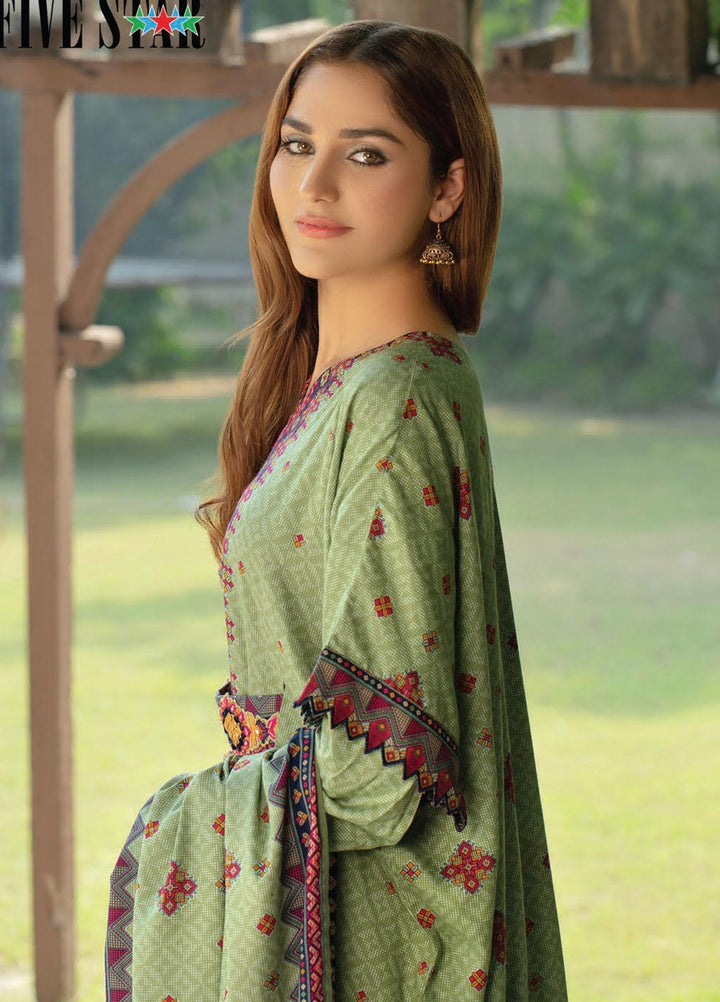 Five Star Printed Linen Suits Unstitched 3 Piece FS21CL D-196A - Winter Collection