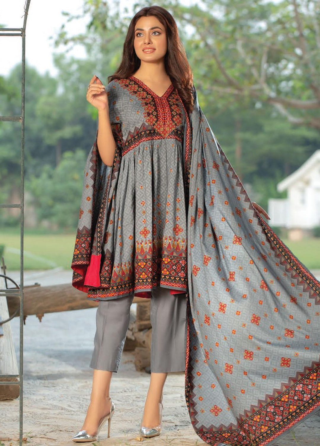 Five Star Printed Linen Suits Unstitched 3 Piece FS21CL D-196B - Winter Collection