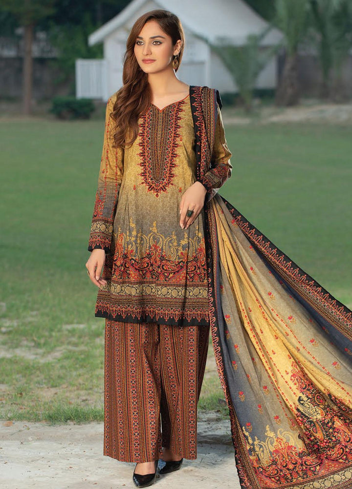 Five Star Printed Linen Suits Unstitched 3 Piece FS21CL D-198B - Winter Collection