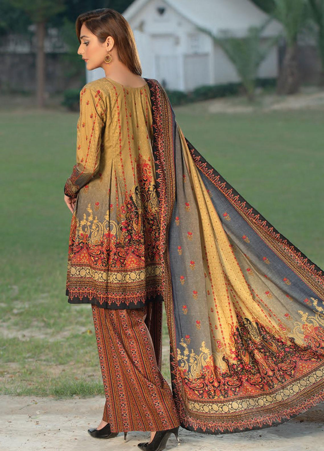 Five Star Printed Linen Suits Unstitched 3 Piece FS21CL D-198B - Winter Collection