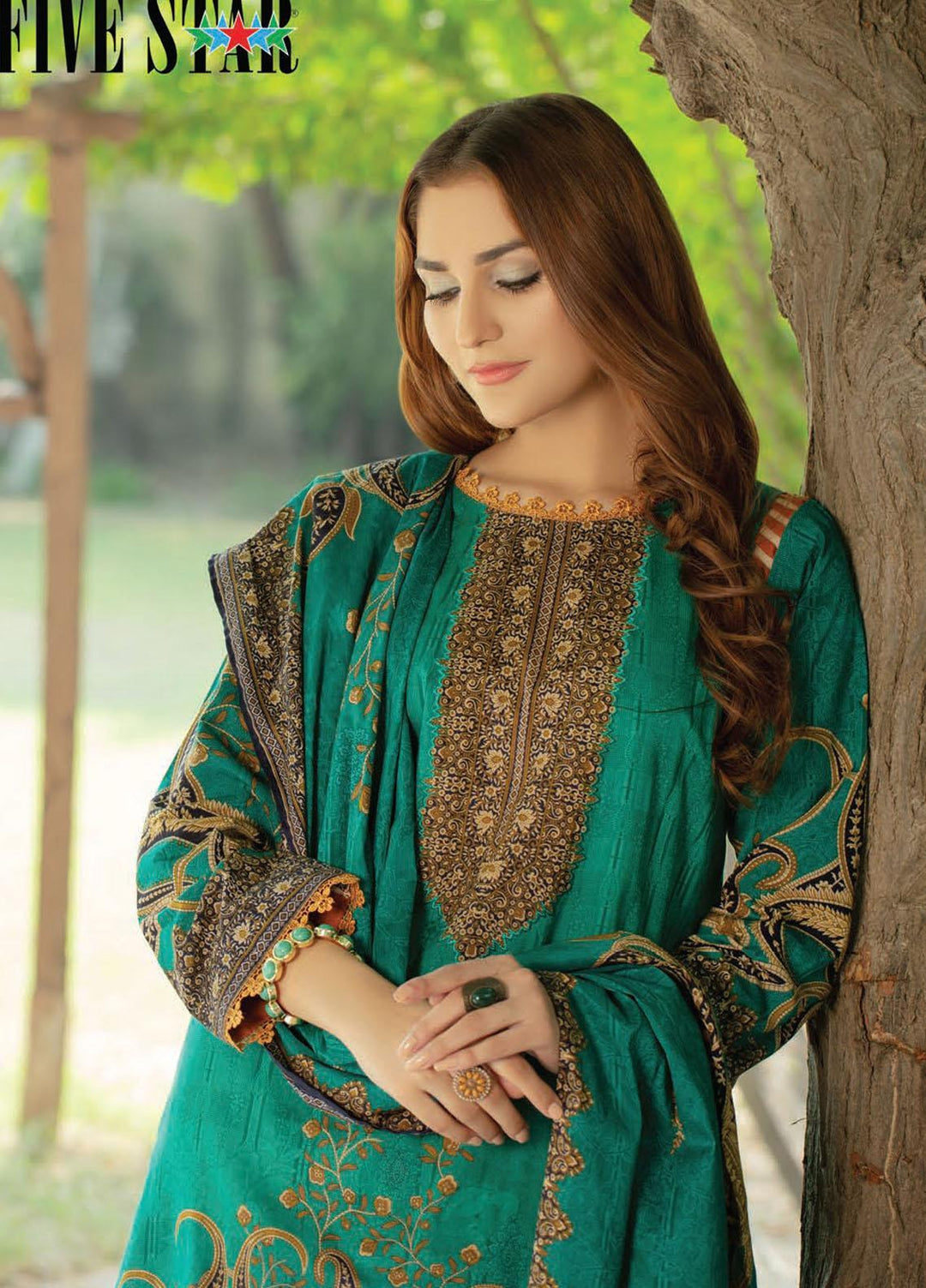 Five Star Printed Linen Suits Unstitched 3 Piece FS21CL D-200A - Winter Collection