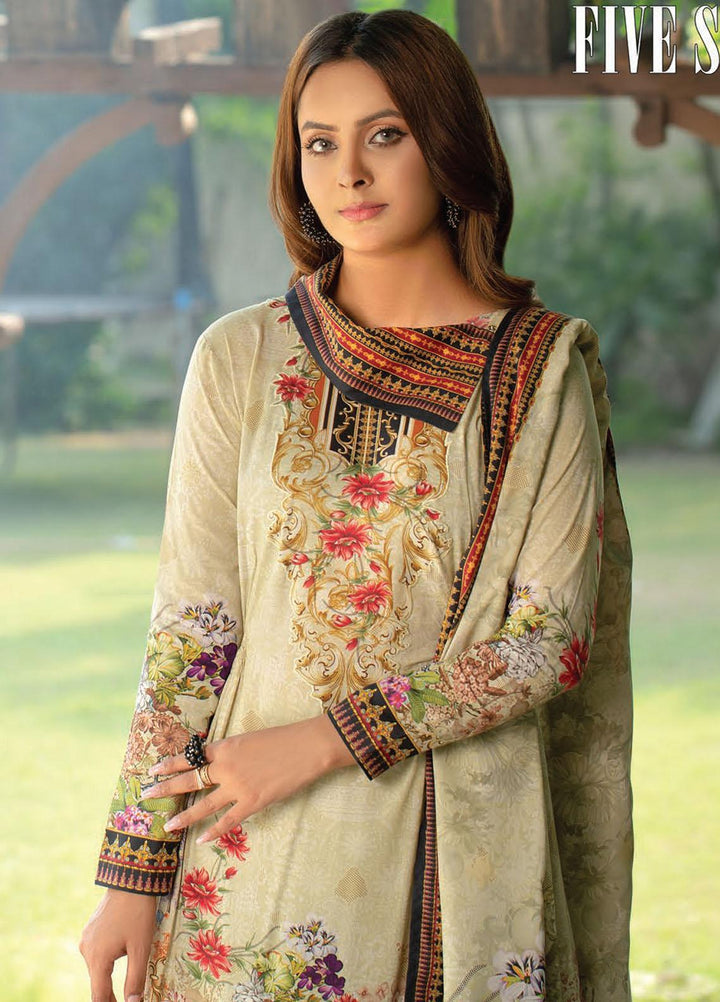 Five Star Printed Linen Suits Unstitched 3 Piece FS21CL D-202 - Winter Collection