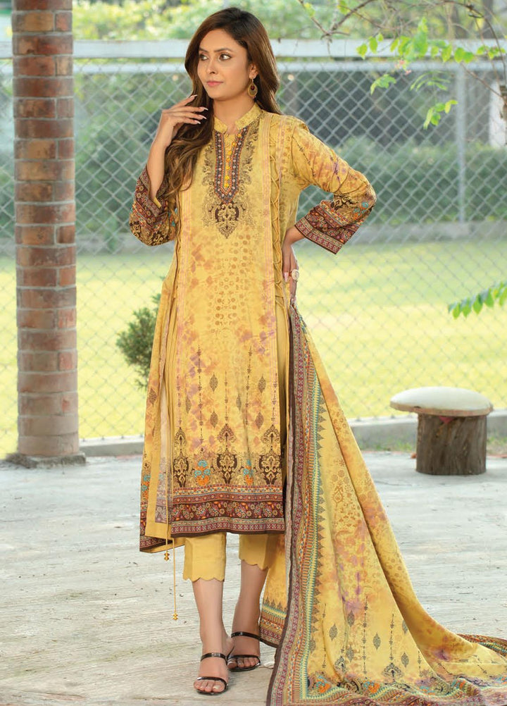 Five Star Printed Linen Suits Unstitched 3 Piece FS21CL D-204 - Winter Collection