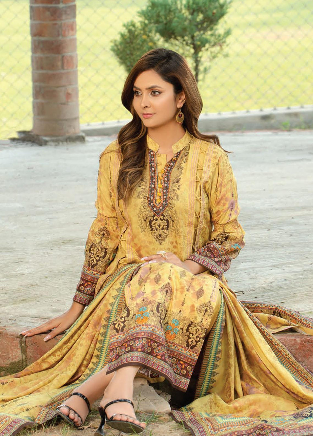 Five Star Printed Linen Suits Unstitched 3 Piece FS21CL D-204 - Winter Collection
