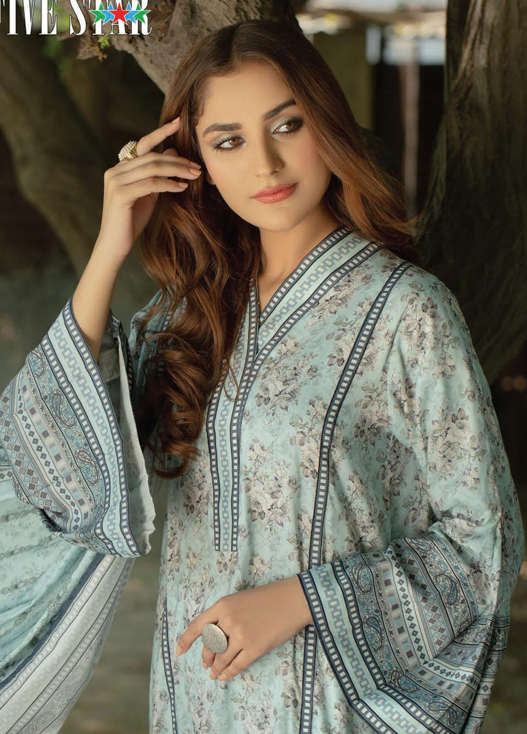 Five Star Printed Linen Suits Unstitched 3 Piece FS21CL D-209 - Winter Collection