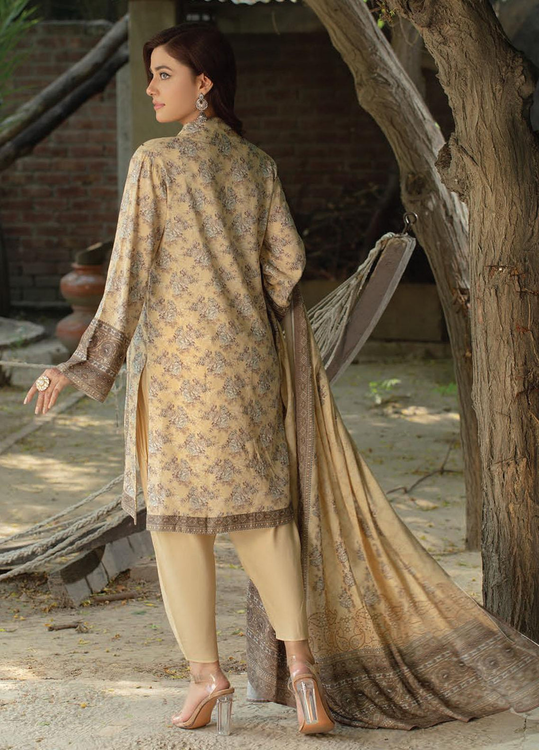 Five Star Printed Linen Suits Unstitched 3 Piece FS21CL D-210B - Winter Collection