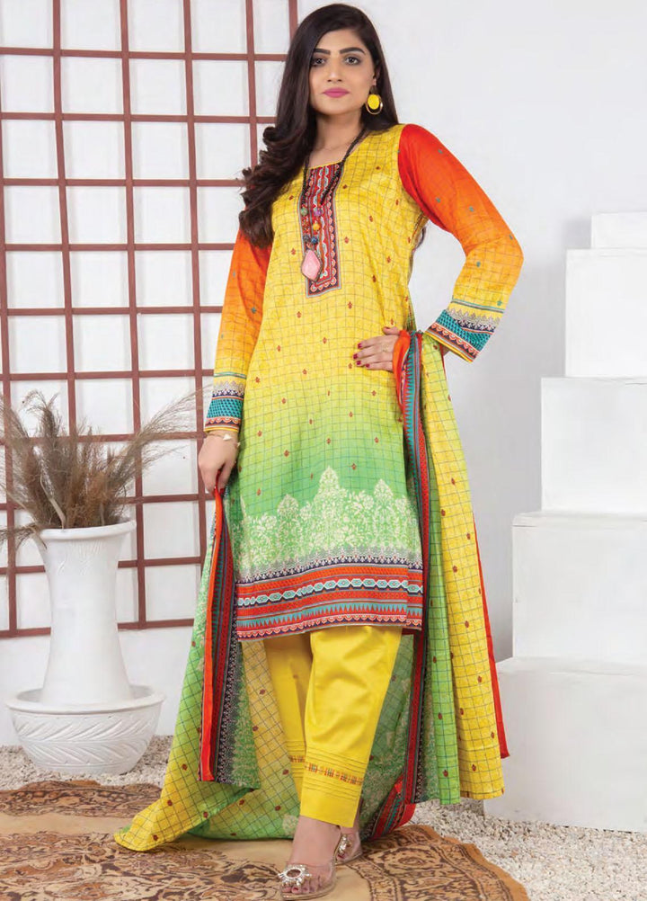 Five Star Printed Lawn Suit Unstitched 3 Piece FS22SL D-117B - Summer Collection