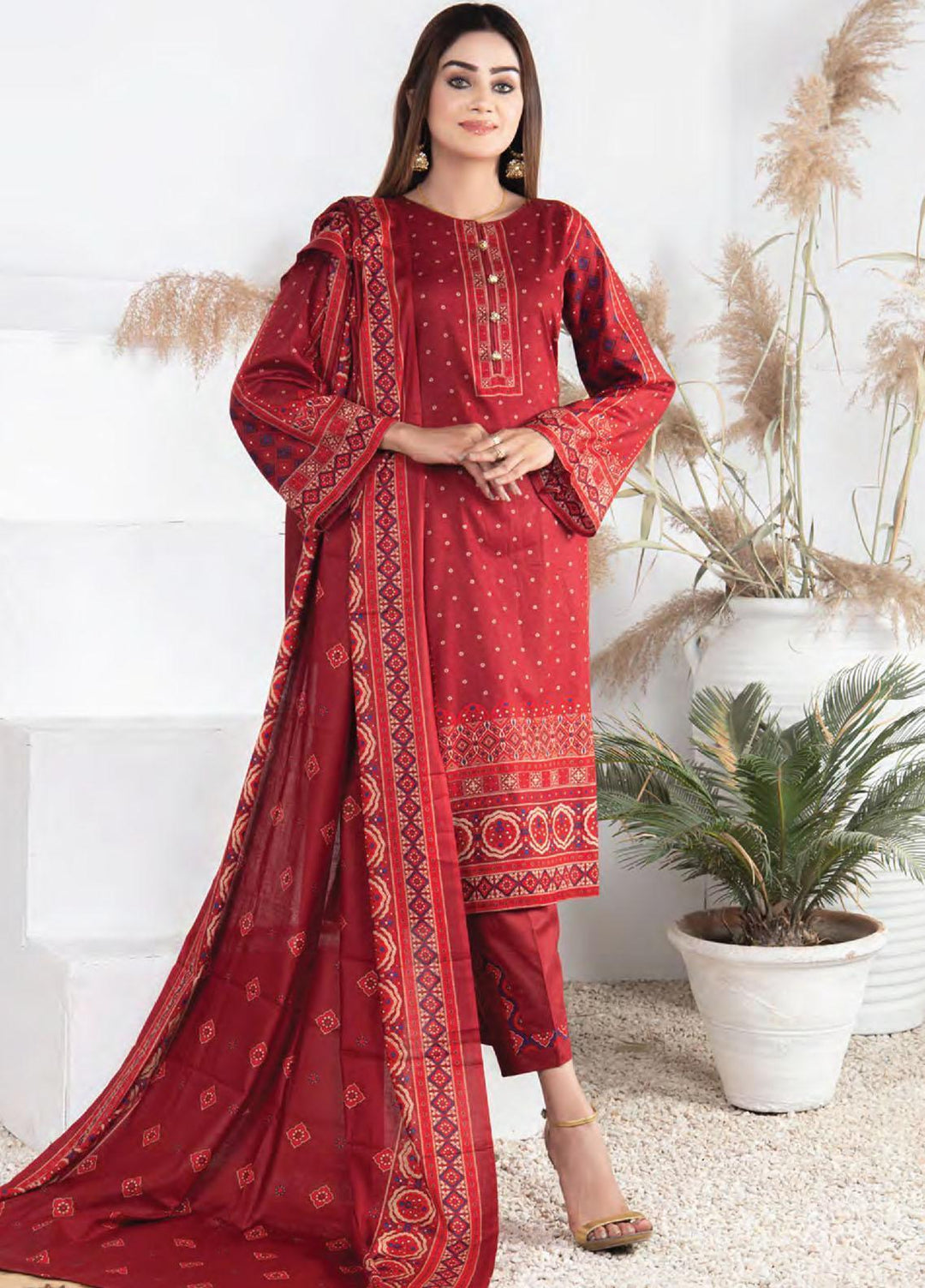 Five Star Printed Lawn Suit Unstitched 3 Piece FS22SL D-124B - Summer Collection