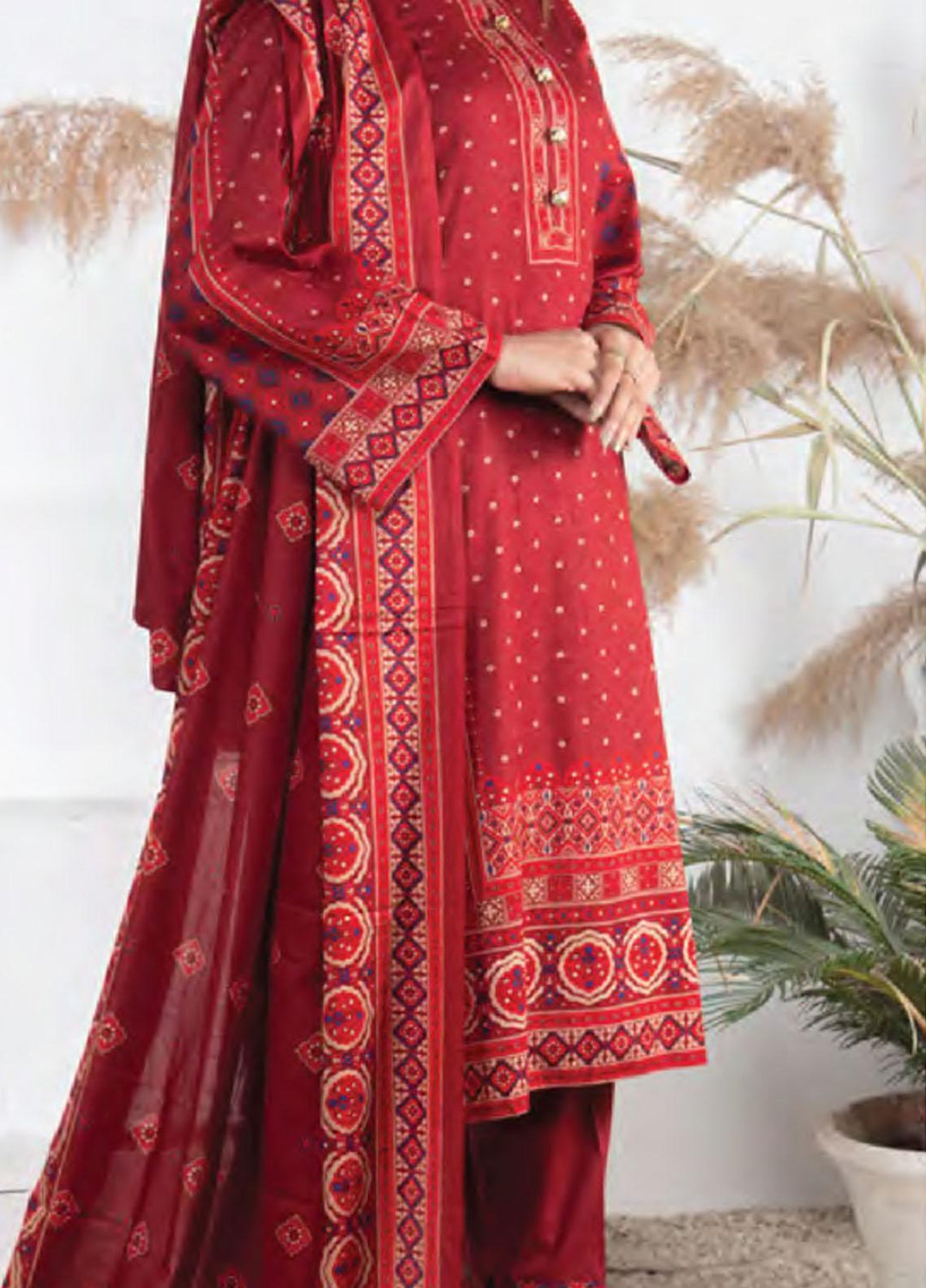 Five Star Printed Lawn Suit Unstitched 3 Piece FS22SL D-124B - Summer Collection