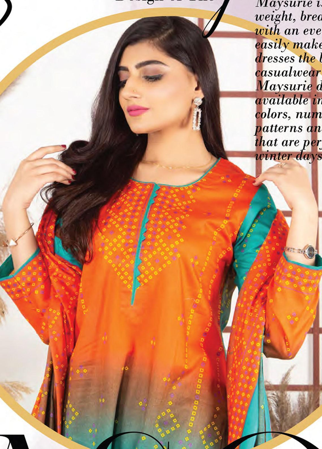 Five Star Printed Lawn Suit Unstitched 3 Piece FS22SL D-125B - Summer Collection