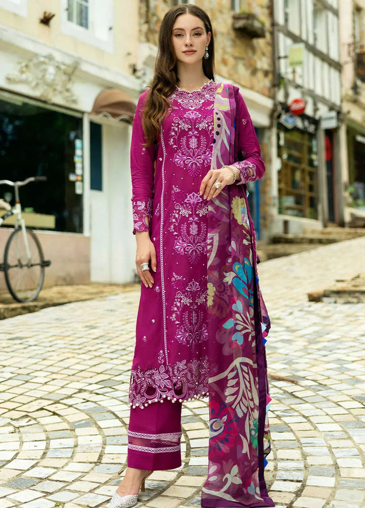 Flanerie by Roheenaz Embroidered Lawn Suit Unstitched 3 Piece RNZ25F Claudia RNZ-6A - Summer Collection