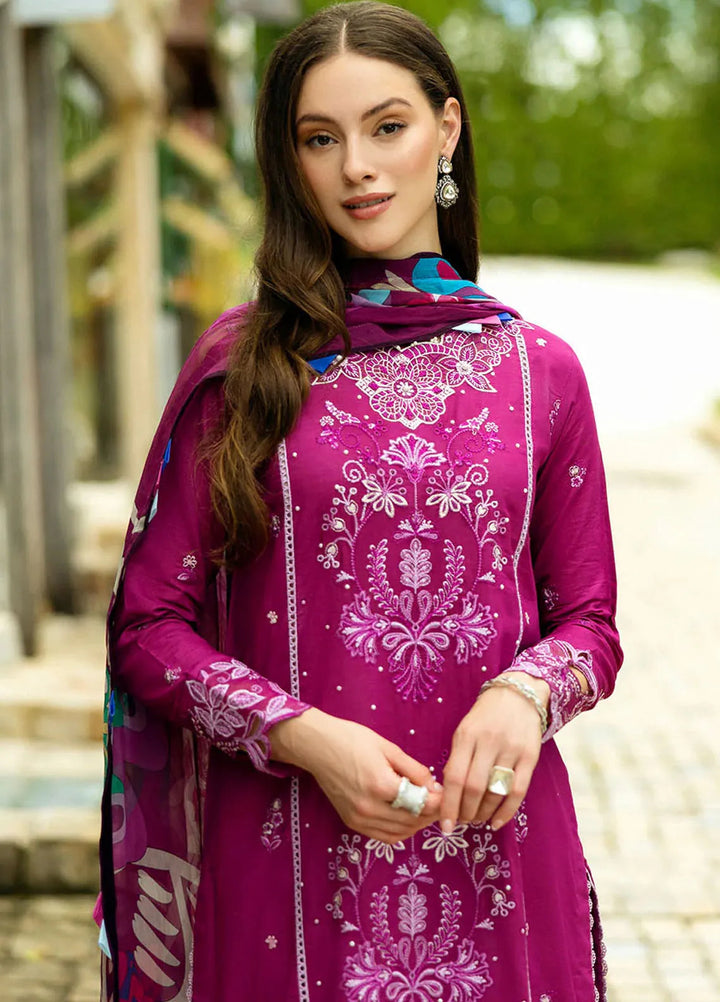Flanerie by Roheenaz Embroidered Lawn Suit Unstitched 3 Piece RNZ25F Claudia RNZ-6A - Summer Collection