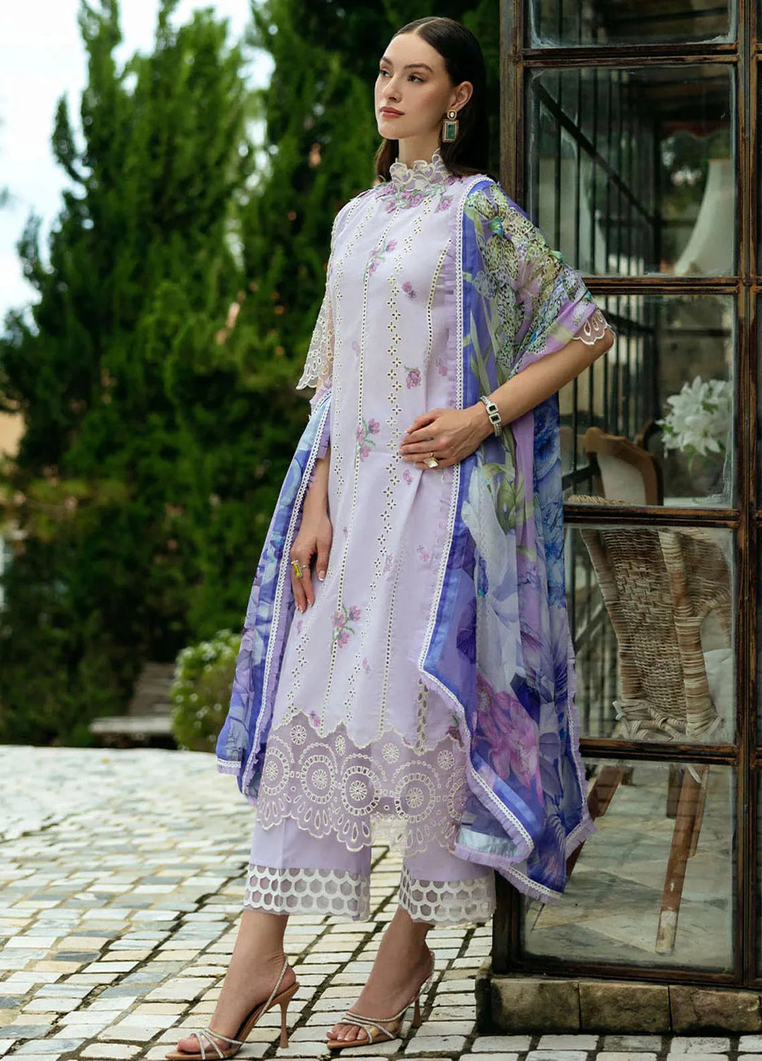 Flanerie by Roheenaz Embroidered Lawn Suit Unstitched 3 Piece RNZ25F Elisa RNZ-7B - Summer Collection