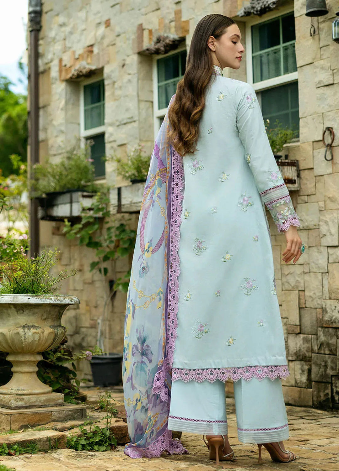Flanerie by Roheenaz Embroidered Lawn Suit Unstitched 3 Piece RNZ25F Emilie RNZ-4B - Summer Collection