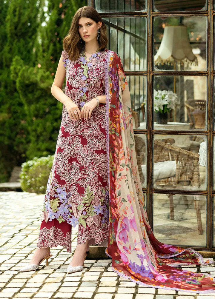 Flanerie by Roheenaz Embroidered Lawn Suit Unstitched 3 Piece RNZ25F Gabriella RNZ-3A - Summer Collection